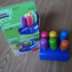 Learning Resources Jumbo colorful Eyedroppers x 6 Used